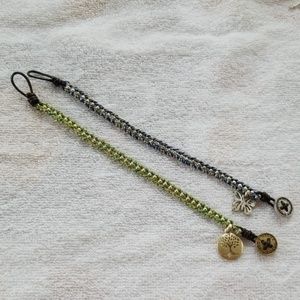 Fossil bracelets - 1 Green & 1 Blue beaded